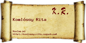 Komlóssy Rita névjegykártya