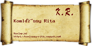 Komlóssy Rita névjegykártya