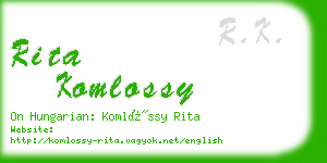 rita komlossy business card